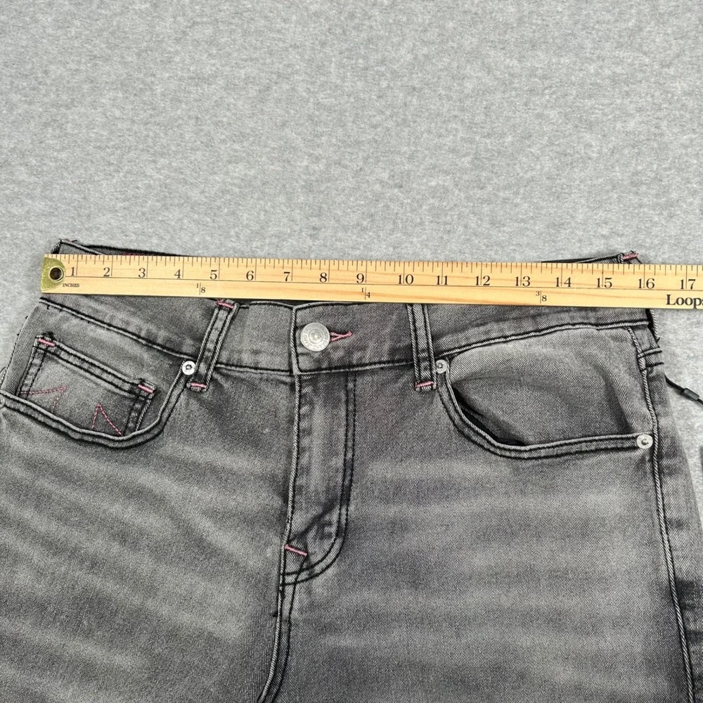 True Religion Ricky Relaxed Straight Jeans Mens 31x34 Gray Wash‎ Distressed NEW
